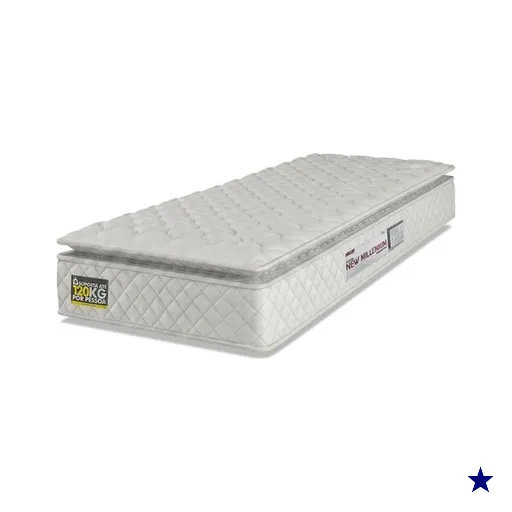 Colchão Solteiro Espuma D33 Pillow Top New Millenium 88x188x19cm Branco Hellen…