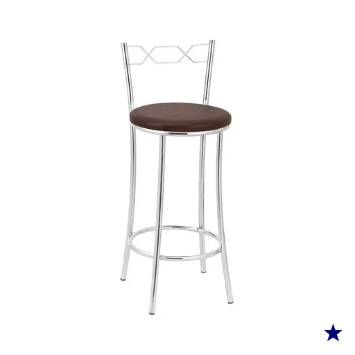Kit 2 Banquetas Cromadas BC51B de Metal e Assento Espuma D15 Treparoni