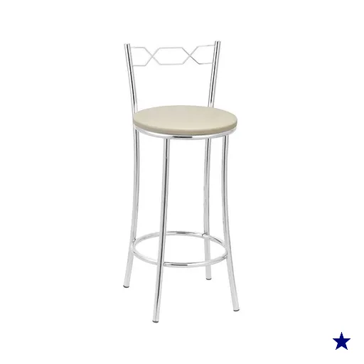 Kit 2(Duas) Banquetas Cromadas BC51B de Metal e Assento Espuma D15 Treparoni-…
