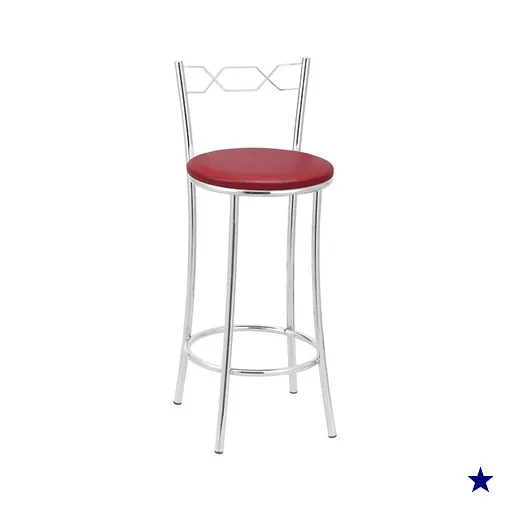 Kit 2 (Duas)Banquetas Cromadas BC51B de Metal e Assento Espuma D15 Treparoni…
