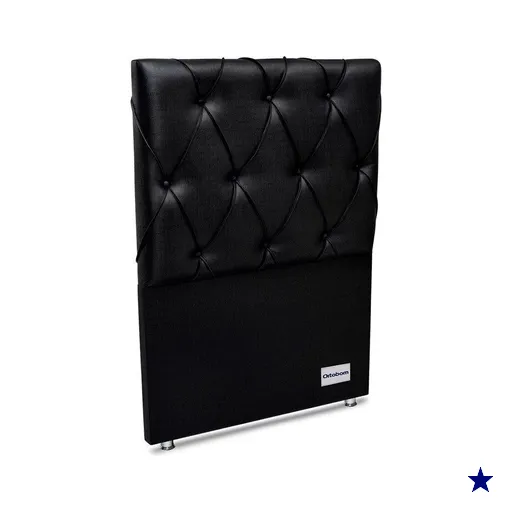 Cabeceira Cama Box Estofada Murat Facto Black Solteiro - Courano Preto - Ortobom