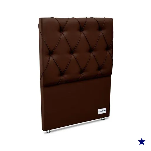 Painel de Cama Box Estofada Murat Facto Brown Solteiro - Corano Marrom - Ortobom