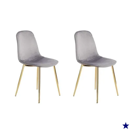 Conjunto com 2 Cadeiras Sindy Cinza Pernas Cromadas
