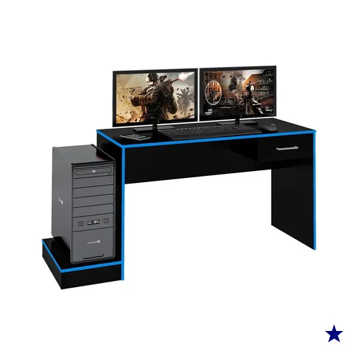 Mesa Gamer Player One Preta e Azul