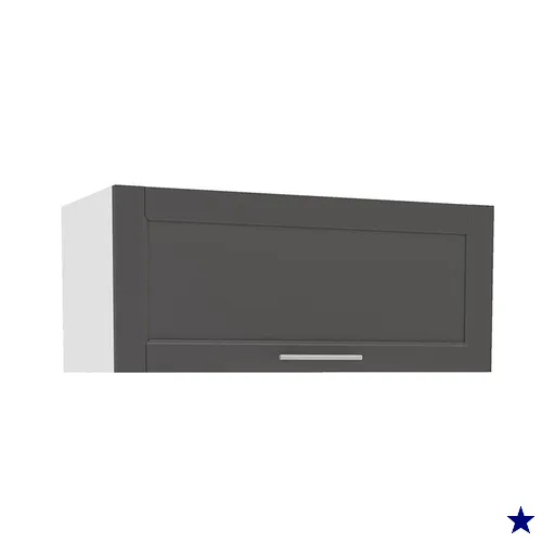 Armário Aéreo Cozinha Fettuccine 1 Porta Branco/Ardosia 220340 - Politorno