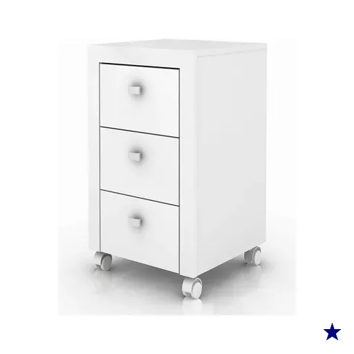 Gaveteiro Para Escritorio 03 Gavetas ME4108 Branco Tecno Mobili