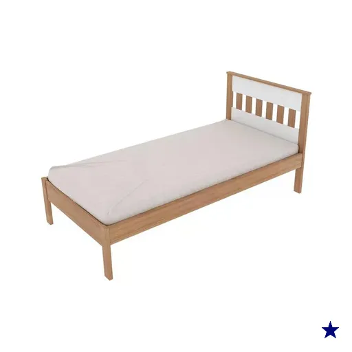 Cama Solteiro CM8006 Amendoa Branco Tecno Mobili 693364