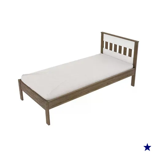 Cama Solteiro CM8006 Nogal Branco Tecno Mobili 693365