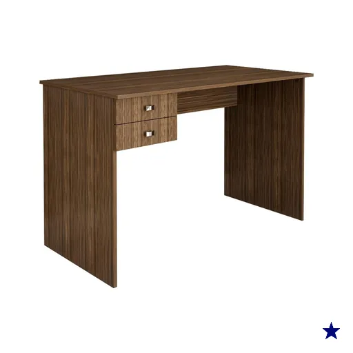 Escrivaninha Mesa Escritorio 2 gavetas ME4165 Nogal Tecno Mobili