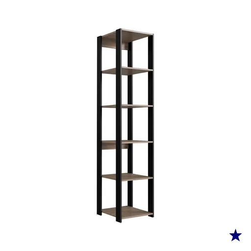 Estante Livreiro 183cm 05 Prateleiras Preto Montana PRODDY