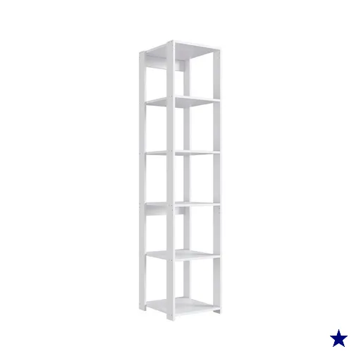 Estante Livreiro 183cm 05 Prateleiras Branco PRODDY