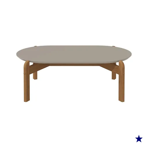 Mesa De Centro Oblonga Sala De Estar 06009 Off White Cedro DCASA