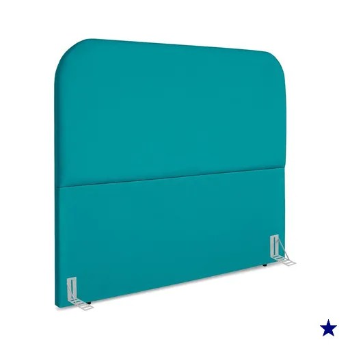 Cabeceira Casal 140 cm Com Frame Alana Suede Azul Turquesa Artte