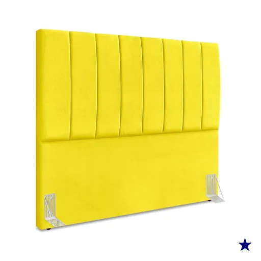 Cabeceira Casal 140 cm Com Frame Dalia Suede Amarelo Artte