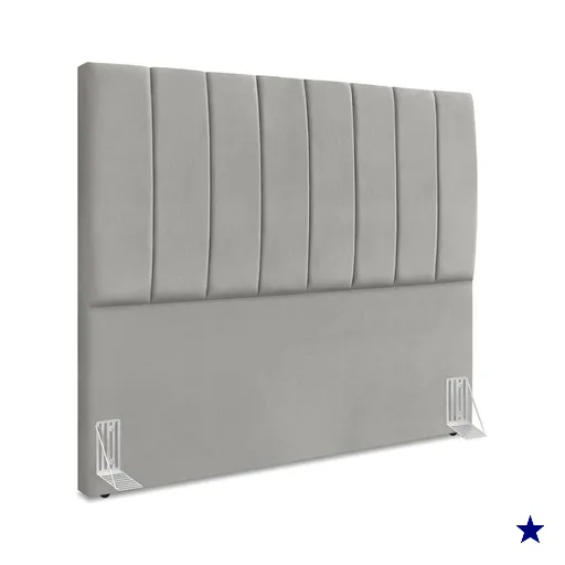 Cabeceira Casal 140 cm Com Frame Dalia Suede Cinza Claro Artte
