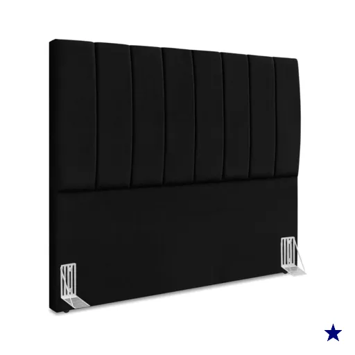 Cabeceira Casal 140 cm Com Frame Dalia Suede Preto Artte
