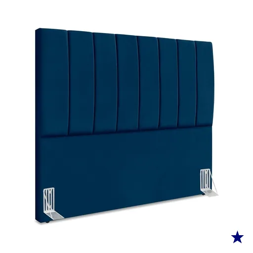 Cabeceira Casal 140 cm Com Frame Dalia Suede Azul Marinho Artte