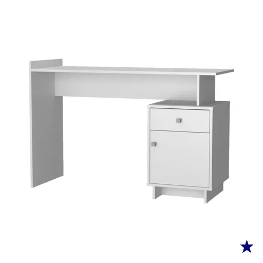 Mesa Escrivaninha 1 Porta 1 Gaveta B33 122 cm Branco NOVAM