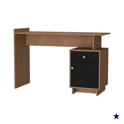 Mesa Escrivaninha 1 Porta 1 Gaveta B33 122 cm Mell Preto NOVAM