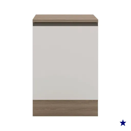 Balcao Com Tampo 58 cm 1 Porta Etna Carvalho Oak Off White POLIMAN