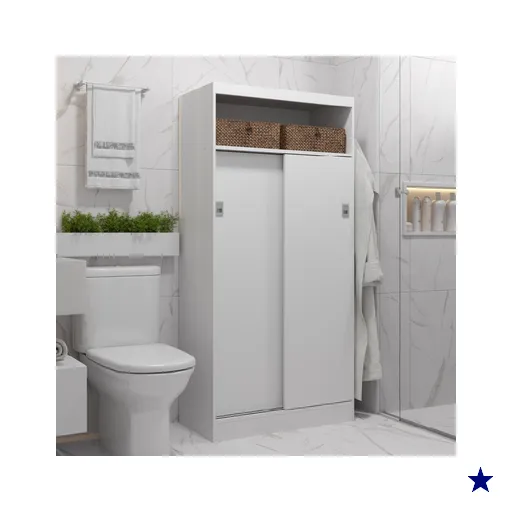 Armário Utilitário Banheiro 2 Portas Carraro - Branco