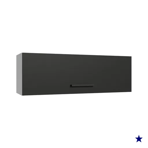 Armário Aéreo 100 cm 1 Porta Basculante Branco/Preto Agata Madesa