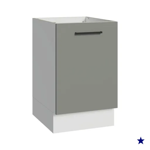 Balcão de Cozinha 50cm 1 Porta (Sem Tampo) Branco/Cinza Agata Madesa