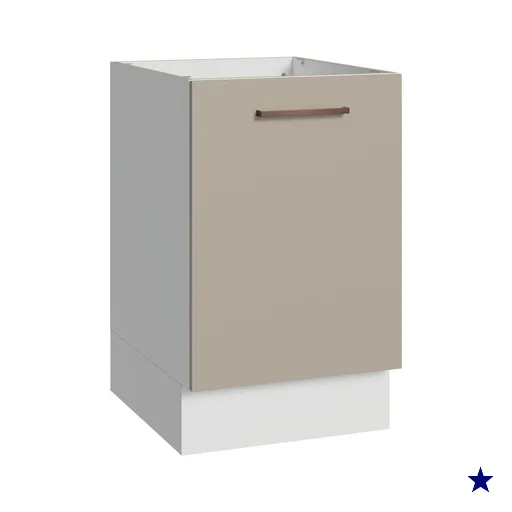 Balcão de Cozinha 50cm 1 Porta (Sem Tampo) Branco/Crema Agata Madesa
