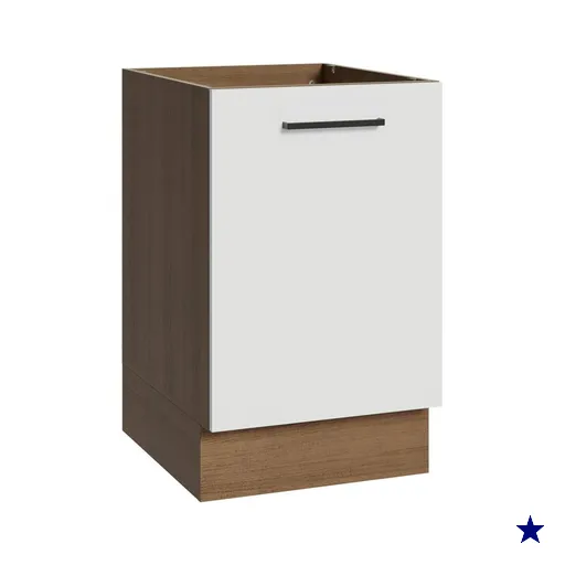 Balcão de Cozinha 50cm 1 Porta (Sem Tampo) Rustic/Branco Agata Madesa