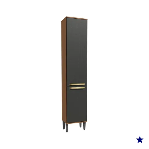 Paneleiro 2 Portas 40cm Elara Kappesberg Canela/Preto