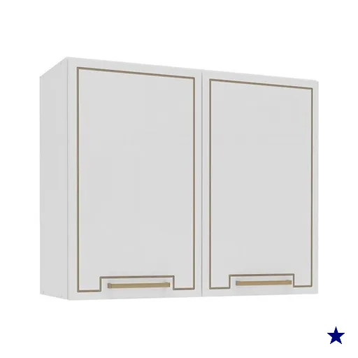 Armário Aéreo Cozinha 80 Cm Amara 2 Portas Branco - Politorno