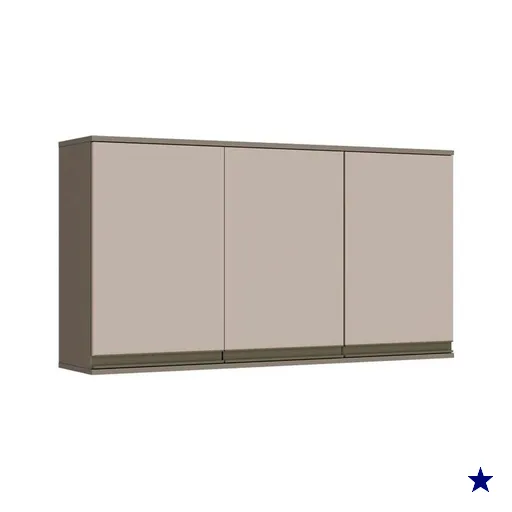 Armário Aéreo p/ Cozinha Connect c/ 3 Portas 120cm Duna/Cristal - Henn