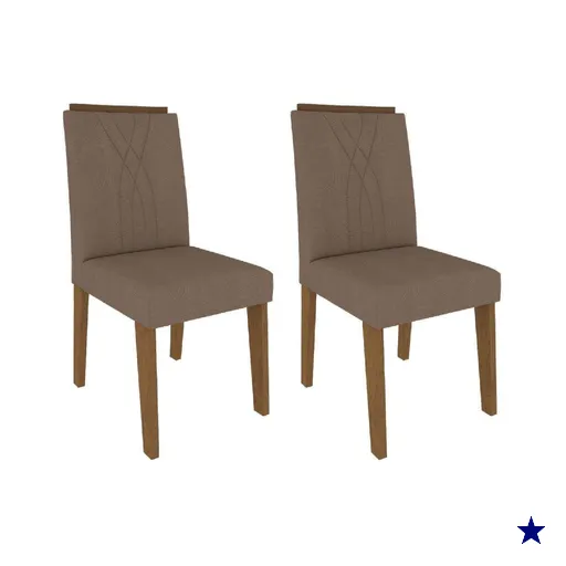 Kit 2 Cadeiras Sala Jantar Nicole  2 Un Savana/Suede Pluma - Cimol