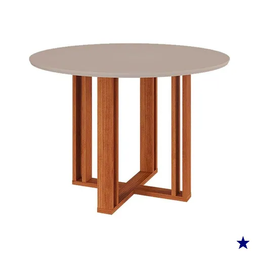 Mesa de Sala Jantar Flora c/Tampo Madeirado 93cm Cinamomo/Off White - Cimol