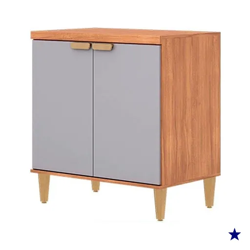 Balcão Cozinha Elena c/2 Portas 80cm Cinamomo/Platina MGM