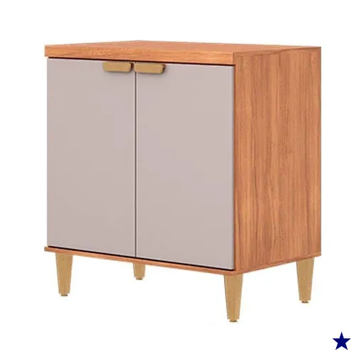 Balcão Cozinha Elena c/2 Portas 80cm Cinamomo/Off White MGM