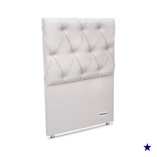 Painel de Cama Box Estofada Murat Facto White Solteiro - Courano Branco -…