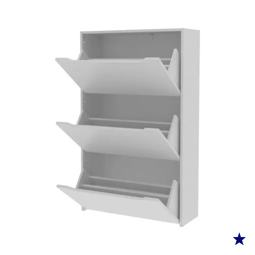 Armário Sapateira Solteiro SA-3405 c/ 3 Portas Branco - Tecno Mobili