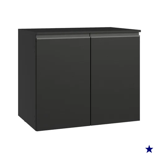 Balcão de Cozinha 80 cm 2 Portas Suspenso Preto Nice Madesa