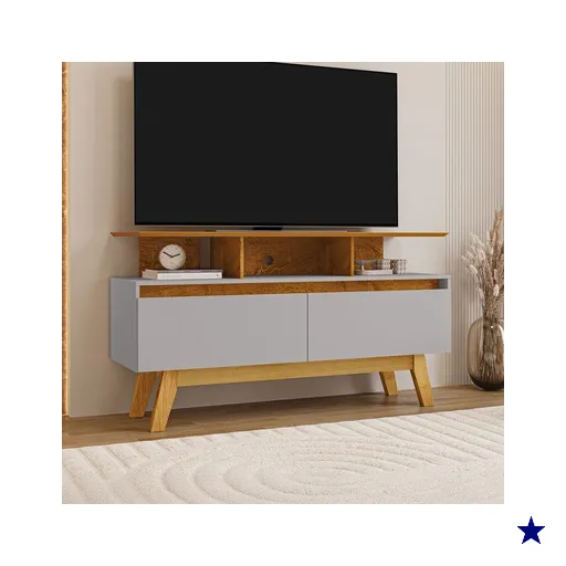 Rack para TV Até 50 Polegadas Mansell 2 Portas Naturalle/Off White - Pnr…