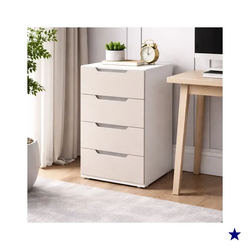 Gaveteiro Madri 4 Gavetas Creme/Branco - Politorno