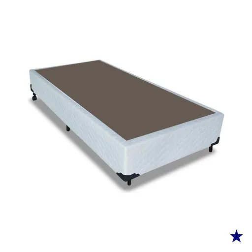 Cama Box Base Solteiro Universal Tecido White (96x203x25) - Probel