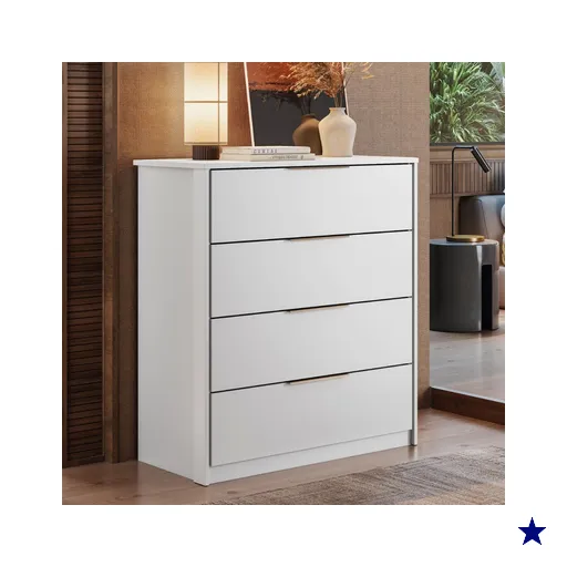 Cômoda Alia 4 Gavetas Branco - Demóbile