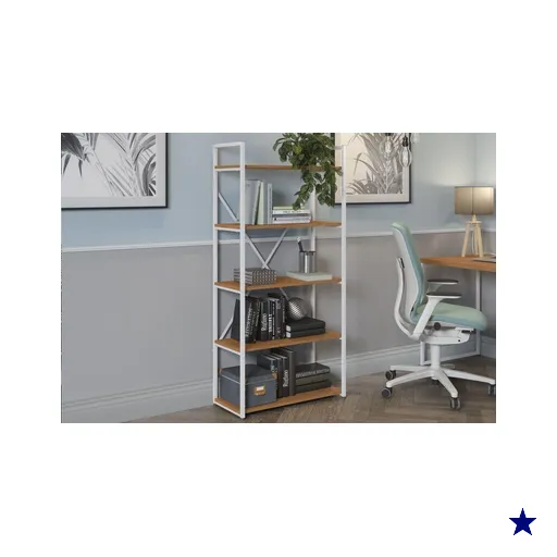 Estante de Livros Industrial Alta LI006 Aço c/ 5 Prateleiras 72x152cm…