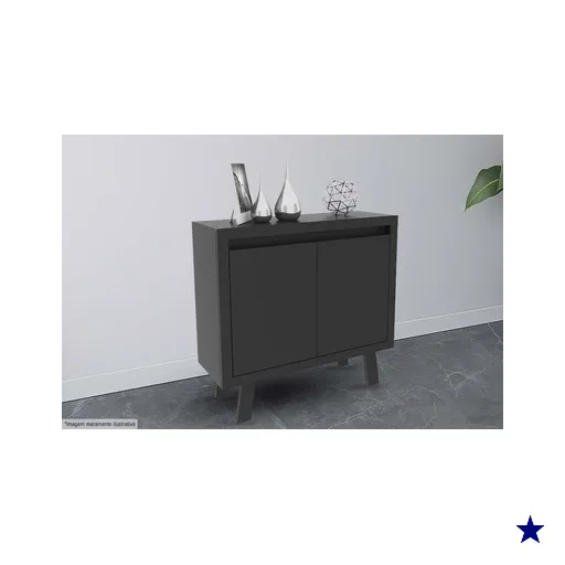 Buffet de Sala Jantar ME4187 c/ 2 Portas Preto - Tecno Mobili