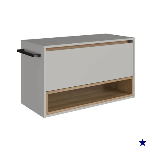 Gabinete de Banheiro Suspenso 80cm  com 1Nicho 1Toalheiro 1Porta BH8060…