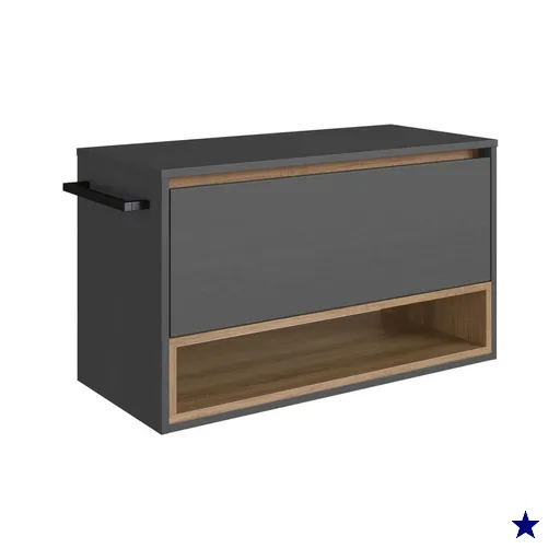 Gabinete de Banheiro Suspenso 80cm  com 1Nicho 1Toalheiro 1Porta BH8060…