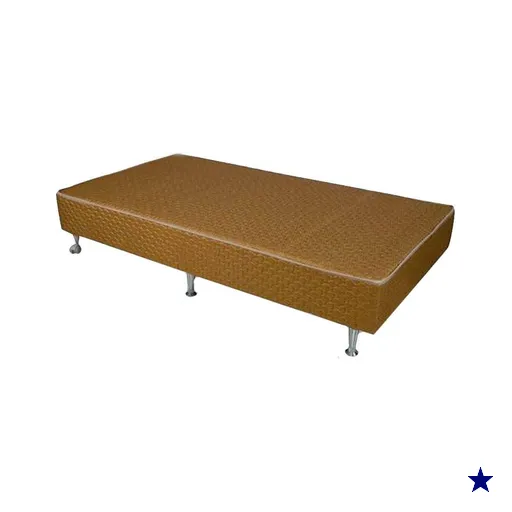 Cama Box Base Solteiro Hotelaria Orthotel Tecido Brown (88x188x24) - Ortobom