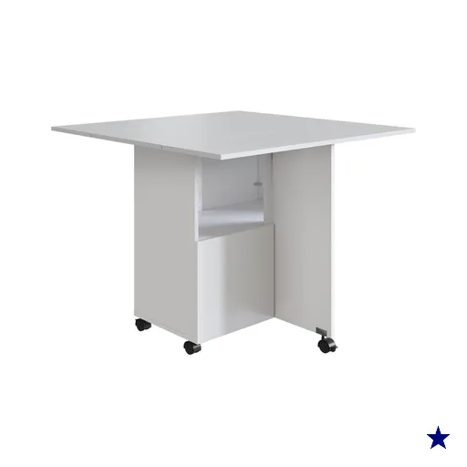 Mesa com Tampo Dobrável Berlim Branco Nova Móbile 73x90x90cm