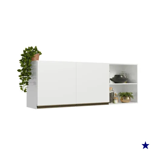 Armário de Cozinha Aéreo com 2 Portas e Nichos 150cm Florença Multimóveis…